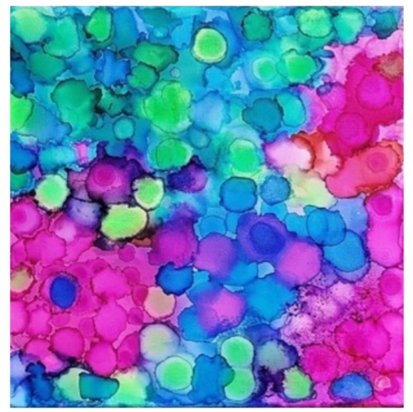 Hand Crafted Abstract Design 12x12 Inches Canvas Picture - Picture 3 of 4